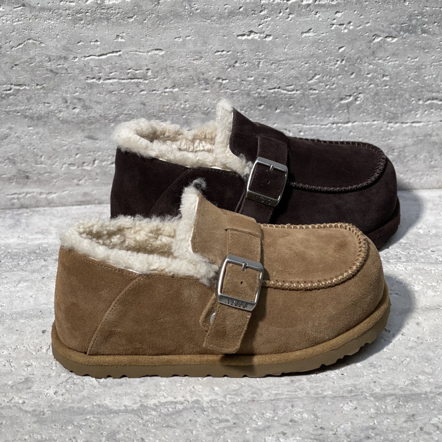 加绒保暖内增高平底勃肯鞋棉鞋女