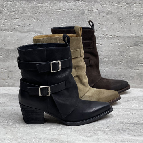 套筒马丁靴皮带扣短靴裤管靴女