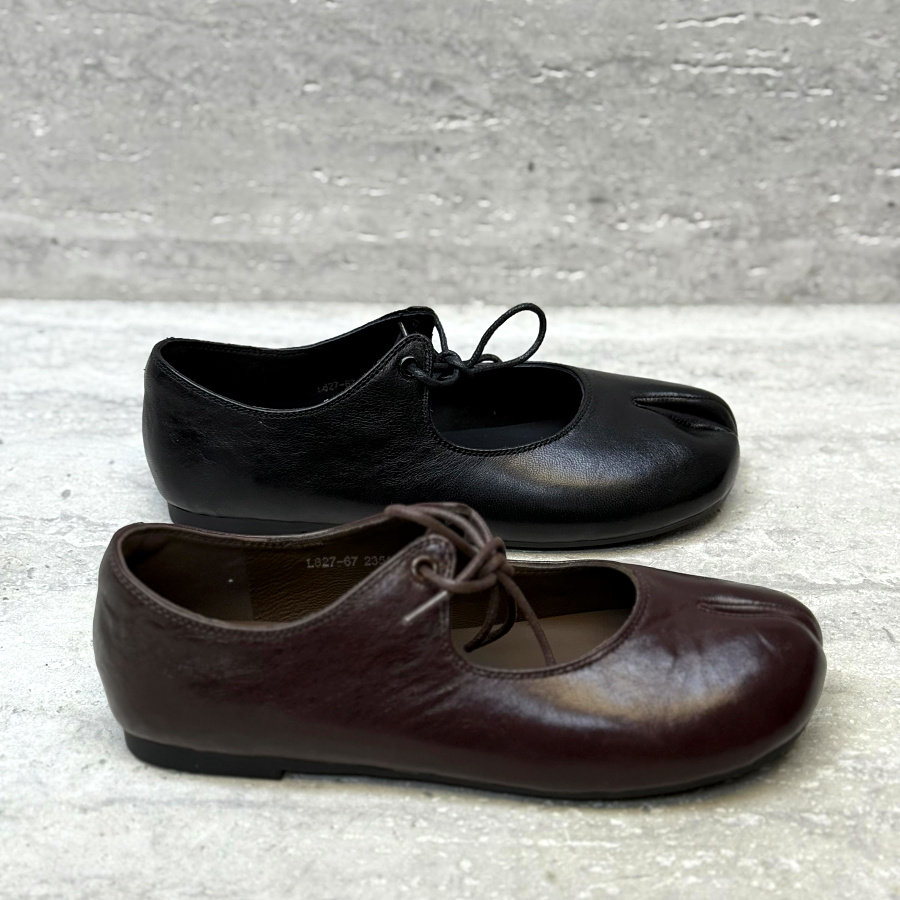 欧洲站女鞋2026秋季新款欧货真皮分趾系带平底浅口玛丽珍鞋单鞋女,女鞋,玛丽珍鞋,淘宝优惠券,粉丝福利购,淘宝优惠卷