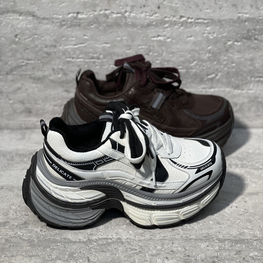 加绒保暖厚底休闲运动鞋老爹鞋女