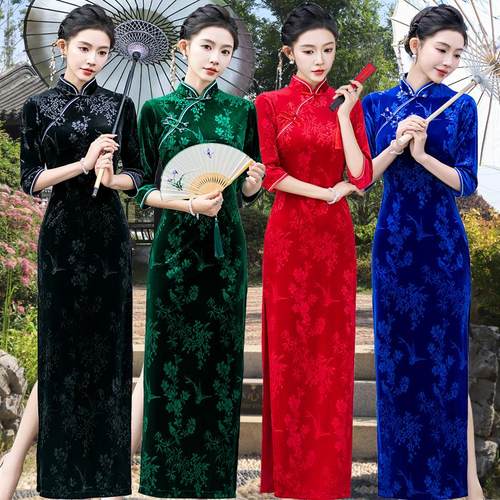 压花日常旗袍秀色梦舞新中式