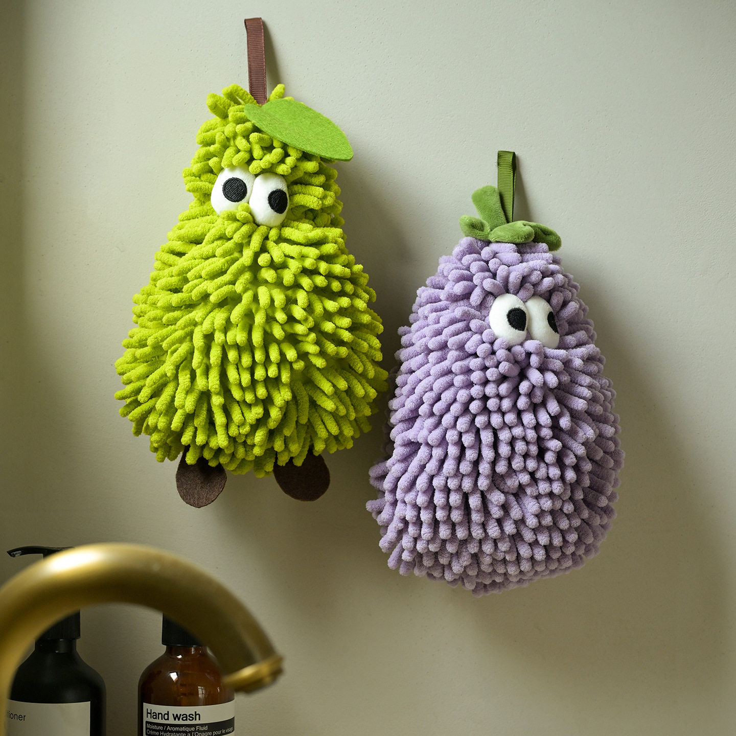 萌趣雪尼尔擦手巾挂式加厚速干