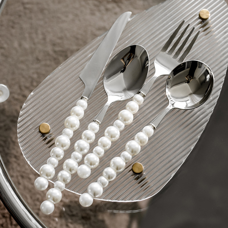 ins风304不锈钢西餐餐具牛排刀叉4件套装家用轻奢复古蛋糕勺叉子,餐饮具,西餐餐具套装,淘宝优惠券,粉丝福利购,淘宝优惠卷