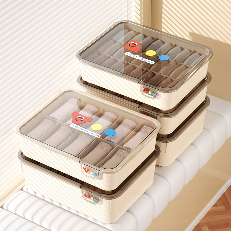 内衣内裤收纳盒家用内衣裤袜子分格整理收纳衣柜放贴身衣物三合一,收纳整理,内衣收纳盒,淘宝优惠券,粉丝福利购,淘宝优惠卷