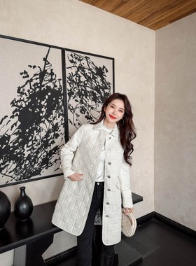 思尼莉莉家新款时尚百搭休闲长款棉服女宽松显瘦外套178305