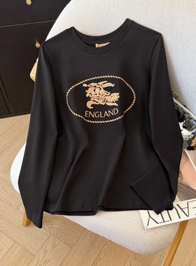 思尼莉莉家新款时尚百搭休闲圆领短袖T恤女宽松显瘦遮肉121225