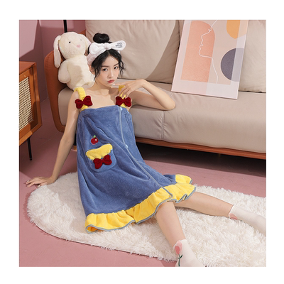 浴巾女家用洗澡吸水不掉毛浴裙