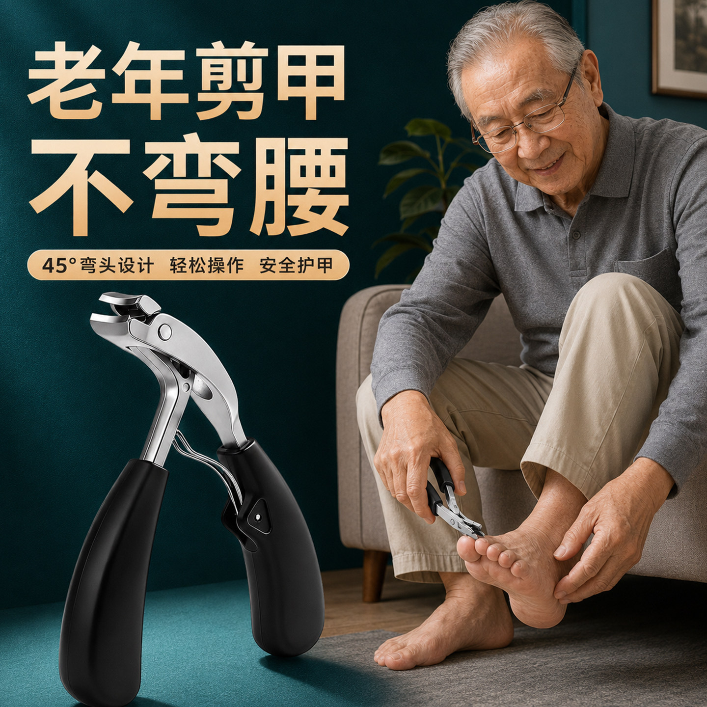 老人不弯腰大开口省力指甲钳