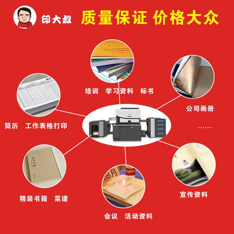 打印pdf电子书ppt文件资料教材装订成书自制作书定制word文本印刷