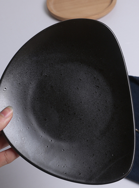 ASA西餐盘 创意黑色磨砂哑光牛排盘 创意陶瓷德式盘子碟子 早餐盘