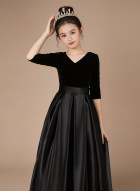儿童礼服钢琴演奏礼服女童学生管弦乐团合唱演出服十岁生日公主裙