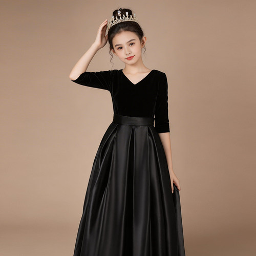 儿童礼服钢琴演奏礼服女童学生管弦乐团合唱演出服十岁生日公主裙