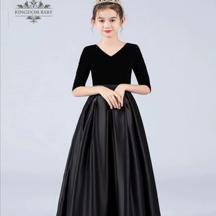 儿童礼服钢琴演奏礼服女童学生管弦乐团合唱演出服十岁生日公主裙