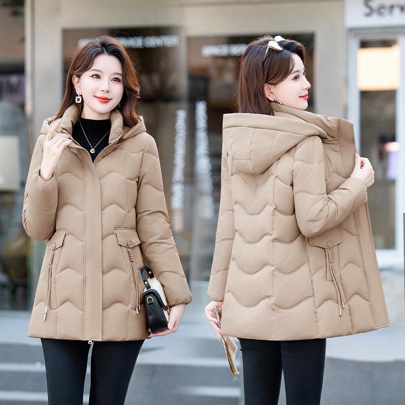 修身显瘦棉衣女中长款百搭棉服