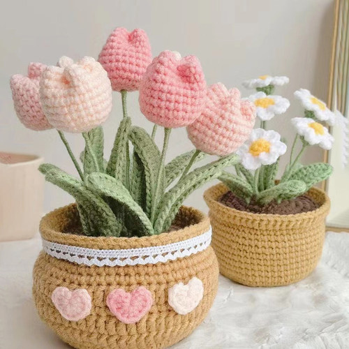 郁金香手工编织DIY材料包小雏菊