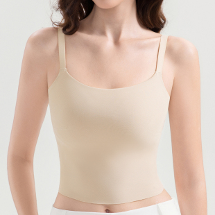 宝意琳粉底液吊带文胸一体式内衣薄款大胸显小防走光可外穿内搭女