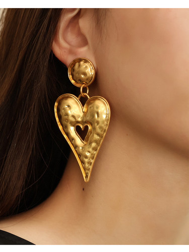 欧美耳夹中古铜镀金复古耳环