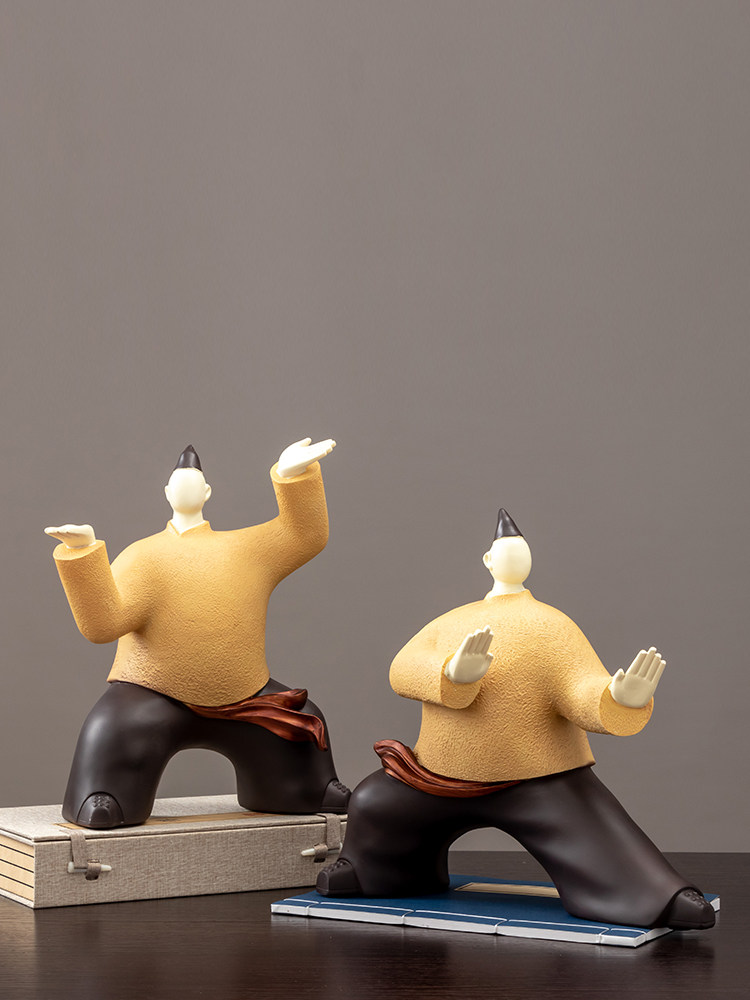 새로운 중국 스타일 크리 에이 티브 추상 문자 태극권 마스터 맞춤형 데스크탑 거실 입구 와인 캐비닛 장식 조명 럭셔리 장식품
