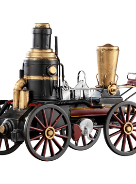 复古怀旧金属蒸汽火车头模型装饰摆件办公室家居书桌酒吧橱窗装饰