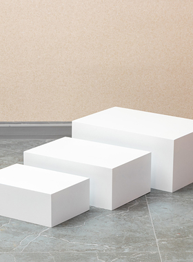 现代简约纯色方形木底座商场橱窗增高台直播间展示台摄影搭配道具