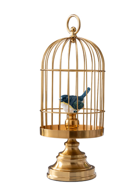 新中式金色鸟笼摆件家居客厅样板房装饰品创意软装工艺品轻奢摆设