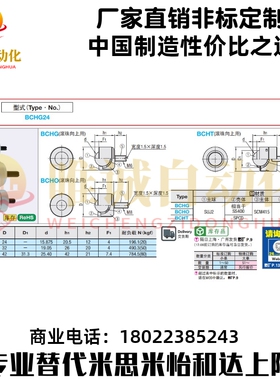 米思米BCHG24万向球BCHO32牛眼轴承BCHT42钢珠滚轮切削产品