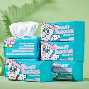 KSD小怪兽一次性加厚纯棉洗脸巾干湿两用抽取式 母婴棉柔巾80EF纹