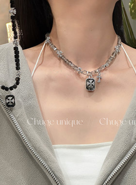 多巴胺度假风彩色串珠碎银项链