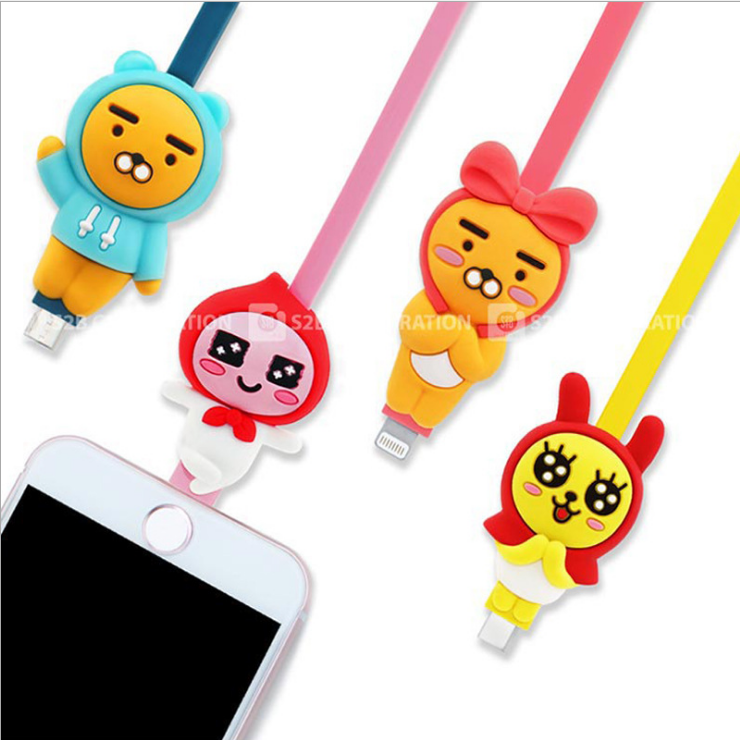 韩国kakao数据线可爱萌少女适用于苹果安卓Type-c手机通用充电线