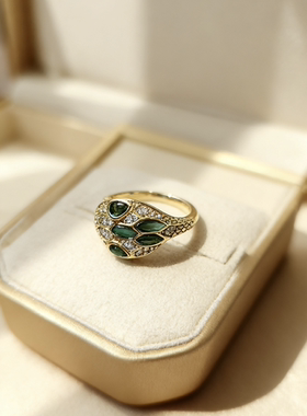 轻奢原创欧美风小众高级感气质通勤时尚百搭金色开口戒指