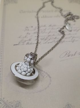 立体土星珐琅项链女轻奢小众设计高级感锁骨链2025新款爆款颈链