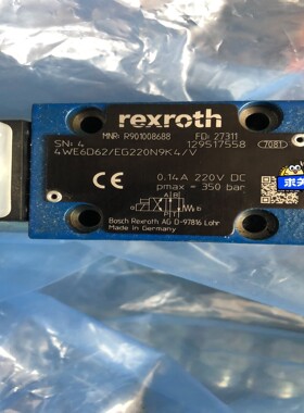 电磁阀R901008688 4WE6D62/EG220N9K4/V 力士乐原装现货