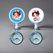 可拉伸医院护士伸缩表口袋胸表护士表医生用挂表可爱款 考试卡通表