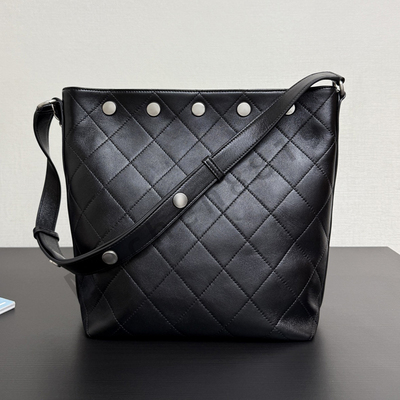 25p铆钉水桶包 小香风平替女包手提链条包杨树林hobo腋下福袋水桶