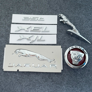 适用捷豹车标贴XJL XE XF字母标V6侧标后尾排量标F-PACE中网标志