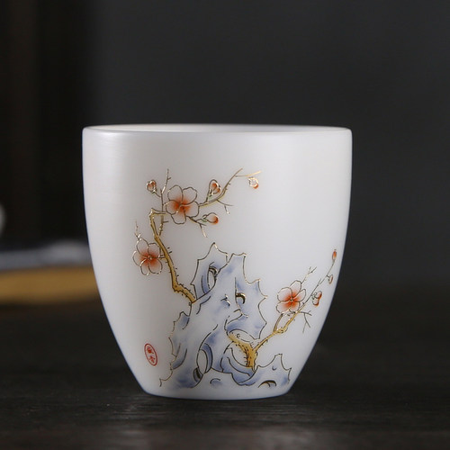 55ml素烧猪油图案创意功夫茶杯