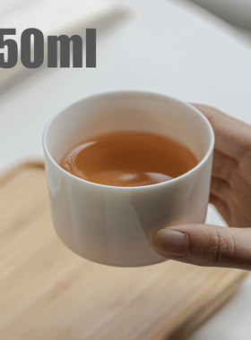 大号主人杯家用喝茶杯羊脂玉瓷
