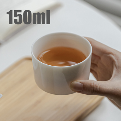 大号主人杯家用喝茶杯羊脂玉瓷