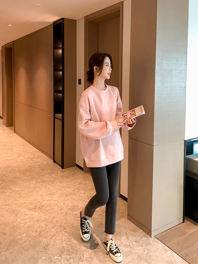 ZMA 임부복 [피치히츠콜라] 스웨트 셔츠 봄 가을 패션 정장 임부복 데님 레깅스 웨어 아우터