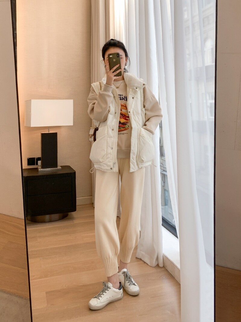 ZMA 출산복 [ALIVE] 신상 가을 겨울 출산 운동복 세트 다운 조끼 가을 니트 바지 겉옷