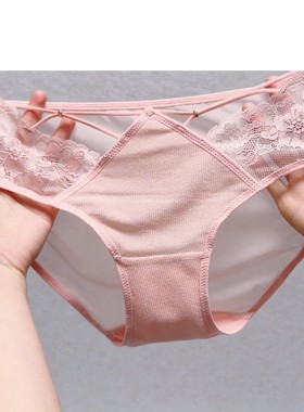 性感黑色诱惑火辣中腰三角裤蕾丝内裤女青春潮流时尚镂空舒适包臀
