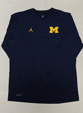 美版现货JORDAN密歇根NCAA瓦格纳Touch速干篮球服普尔长袖训练服