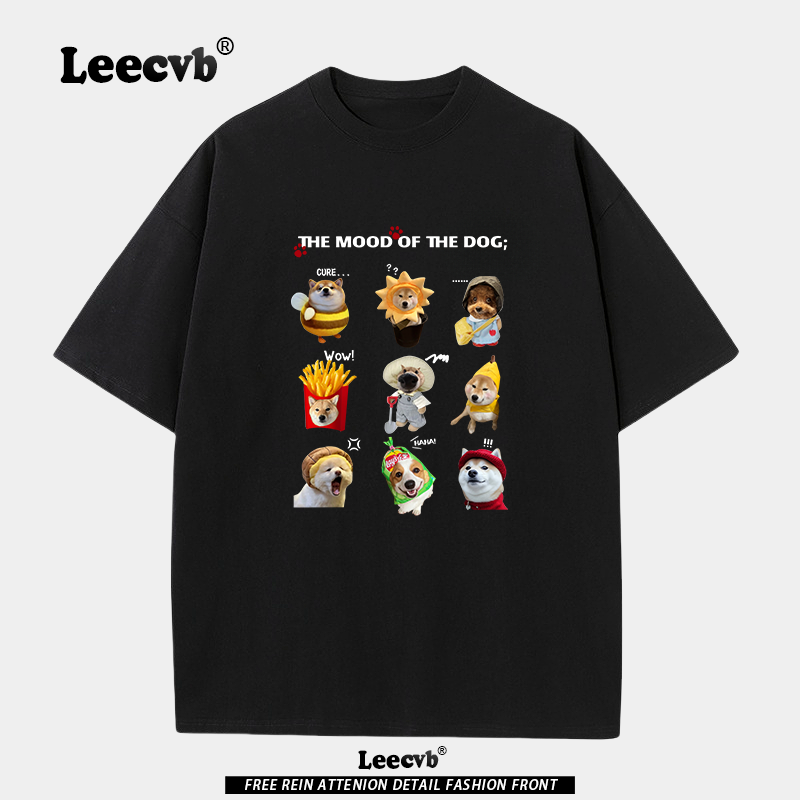【免税渠道】LEEcvb官方潮牌图案纯棉短袖t恤男女同款联名上衣夏
