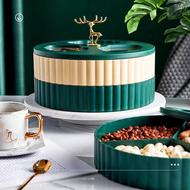 TM小鹿糖果干果盒分格带盖kk果盘坚果零食收纳盘,收纳整理,其他收纳,淘宝优惠券,粉丝福利购,淘宝优惠卷