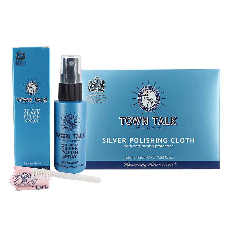 银器清洗剂原装进口英国泰通TownTalk喷雾拭亮布去污护理满58包邮