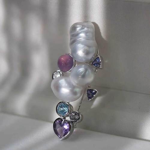 设计师款澳白巴洛克珍珠胸针