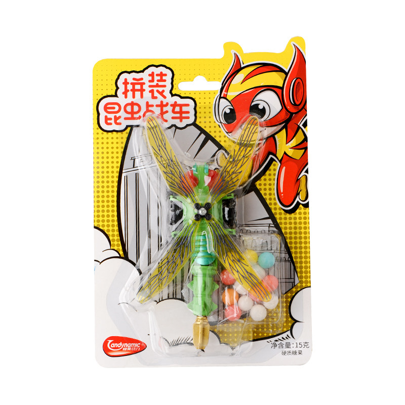 糖果零食动力拼装昆虫战车玩具糖果网红