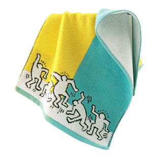 金号毛巾浴巾套巾纯棉时尚凯keithharing联名斯·哈林涂鸦艺术