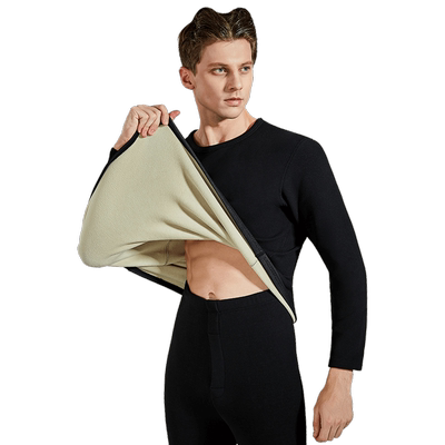 猫人男士长袖加绒加厚保暖内衣冬