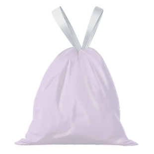 利得免撕抽绳糯米紫垃圾袋家用厨房手提加厚45*50cm100只*1卷